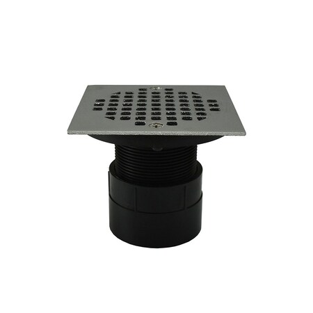 Jones Stephens 2in. ABS Over Pipe Fit Drain Base with 2in. Plastic Spud and 4in. Chrome Plated Strainer D53297